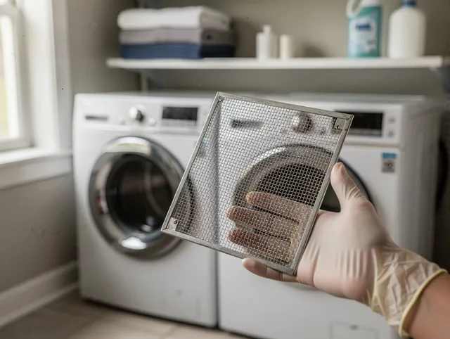 Bethel Dryer Vent Cleaning specialist performing detailed lint trap cleaning service in Bethel
