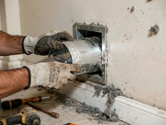 Professional dryer vent repair and installation by Bethel Dryer Vent Cleaning in Bethel